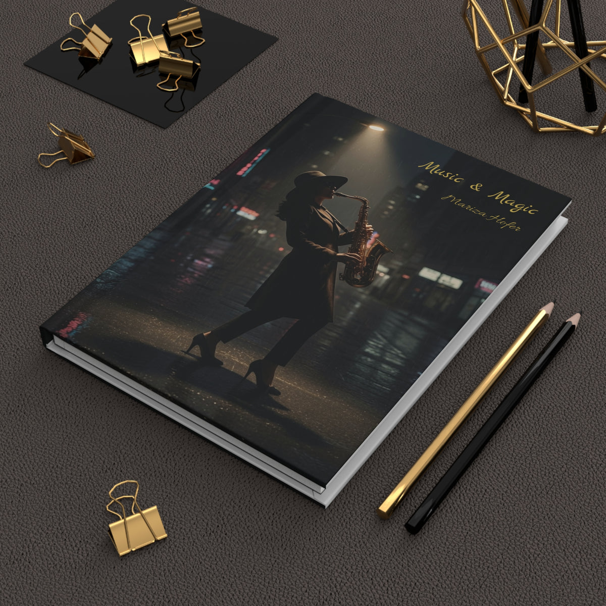 Music & Magic Hardcover Journal - Saxophone Night Notebook