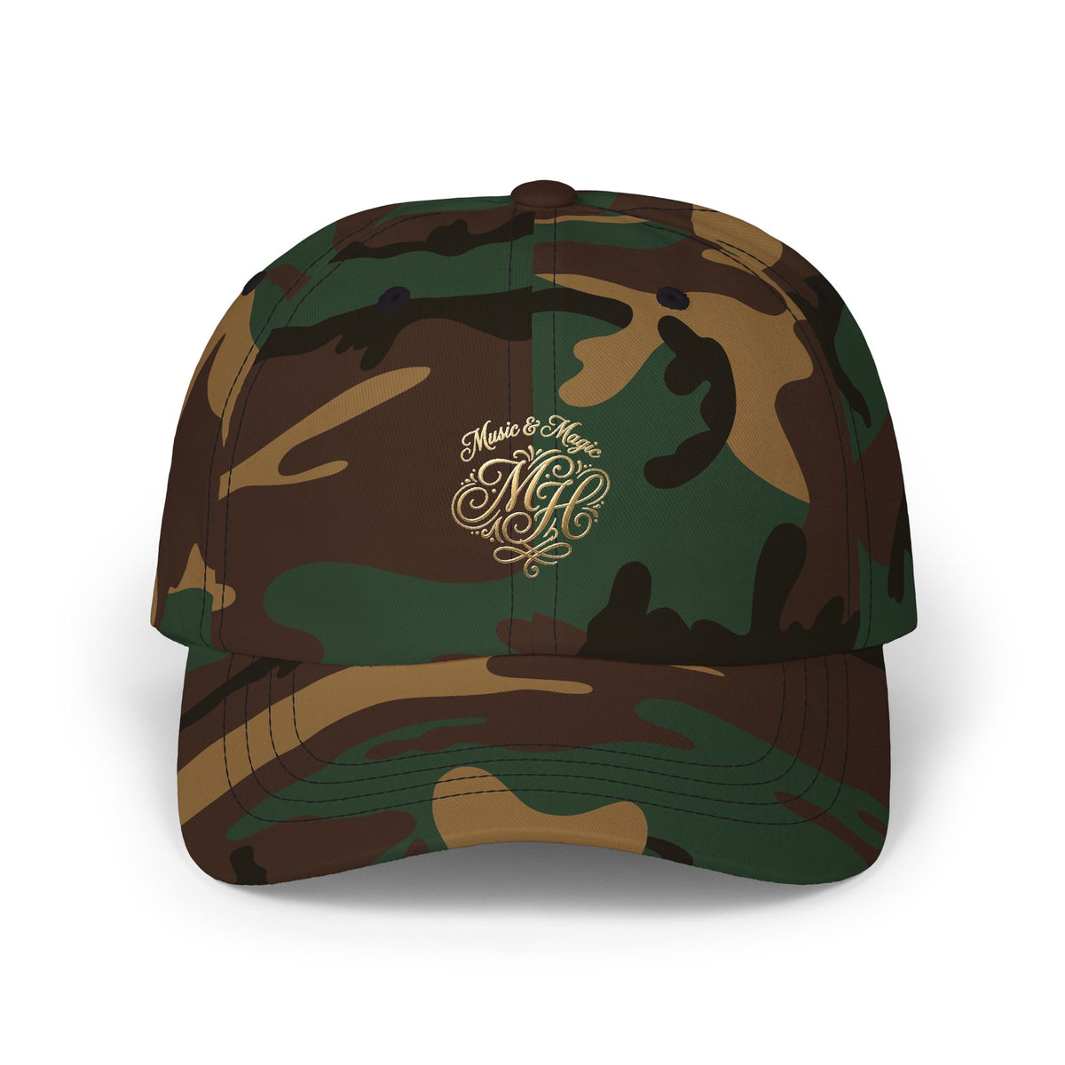 Embroidered Gold Monogram Dad Cap — Classic Personalized Baseball Hat