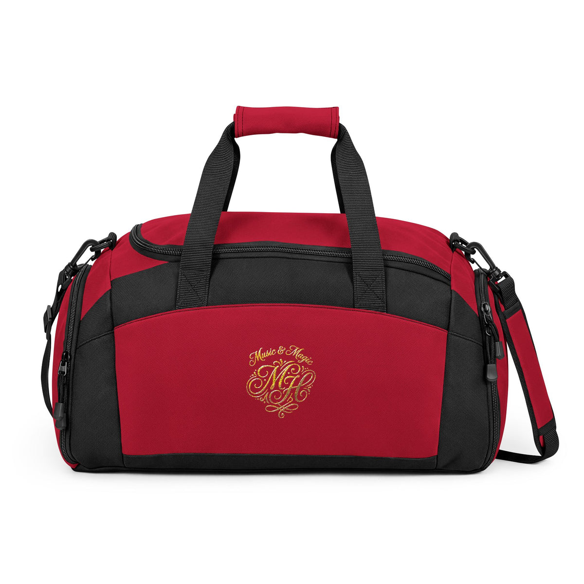 Embroidered Gold Monogram Gym Bag — Sparkle Initials Duffel