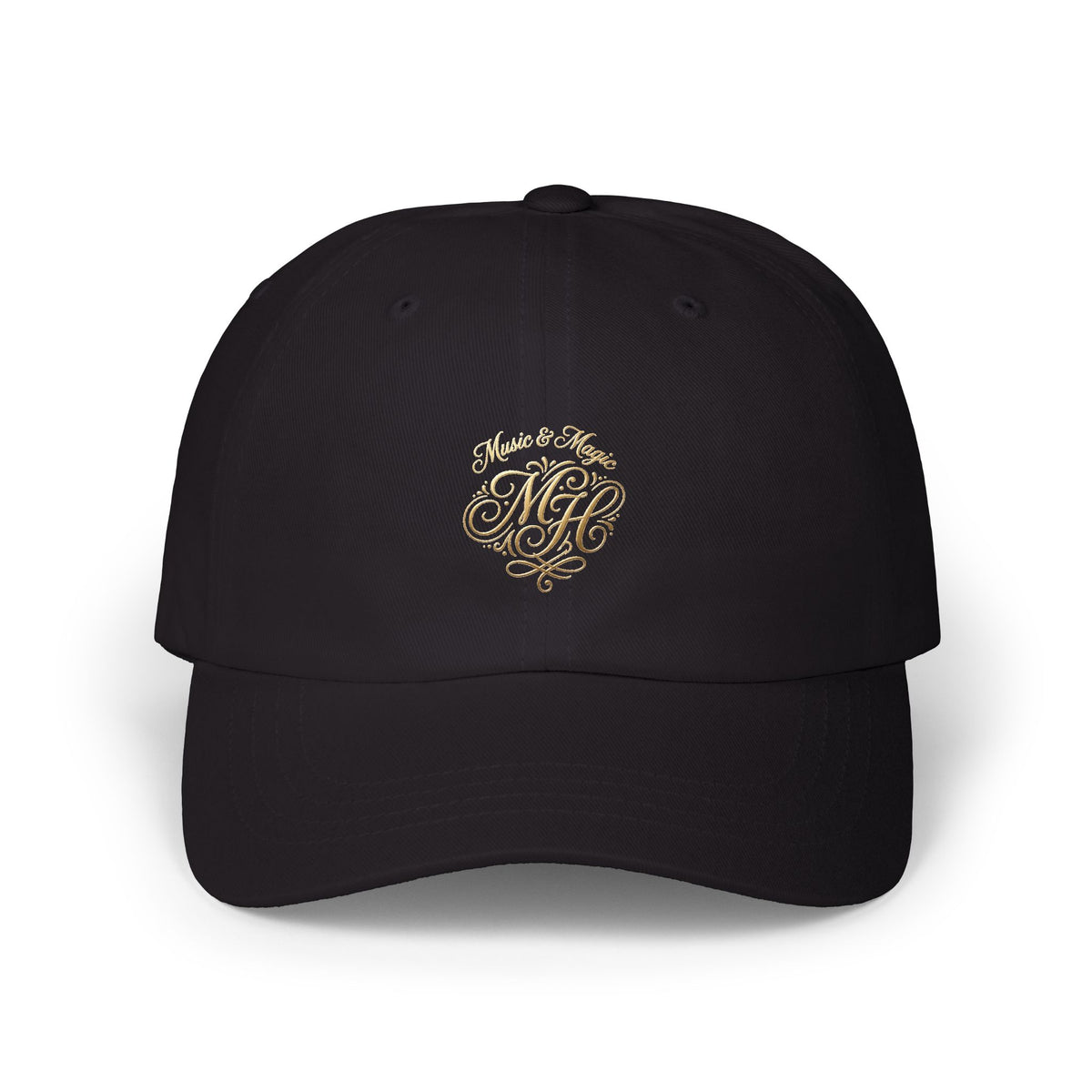 Embroidered Gold Monogram Dad Cap — Classic Personalized Baseball Hat
