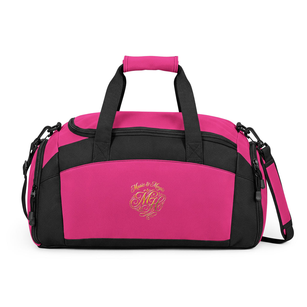 Embroidered Gold Monogram Gym Bag — Sparkle Initials Duffel