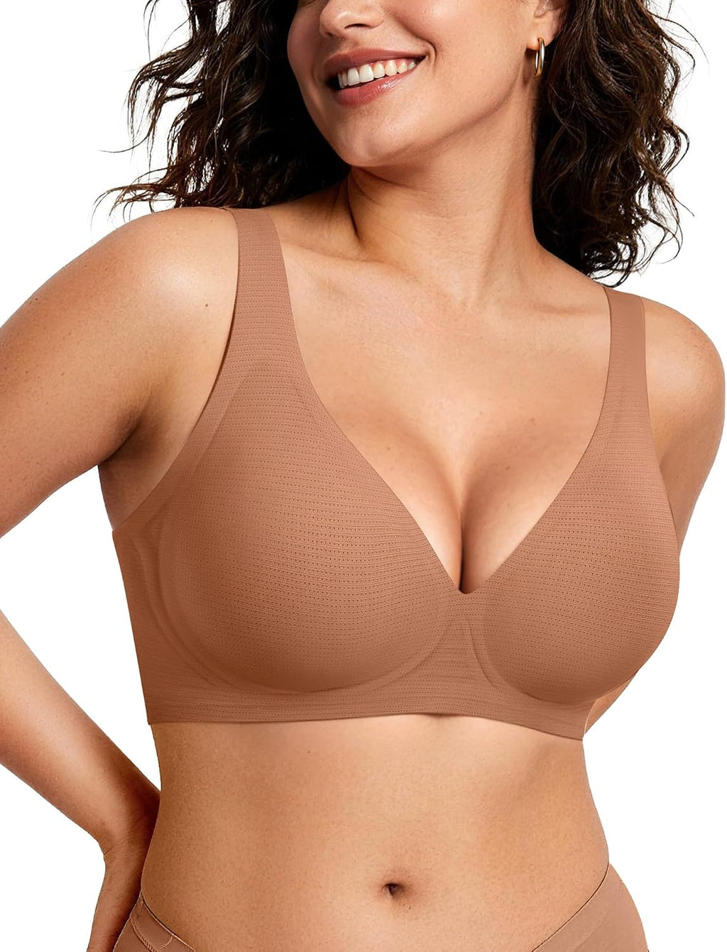 OEAK Damen Jelly-BHs, bügelloser, bequemer Push-up-T-Shirt-BH mit tiefem V-Ausschnitt